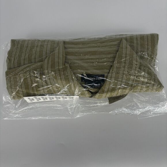 NWT Urban Outfitters Standard Cloth Brody Crinkle Stripe Coco/Mar Men's XS $59 - Picture 6 of 7